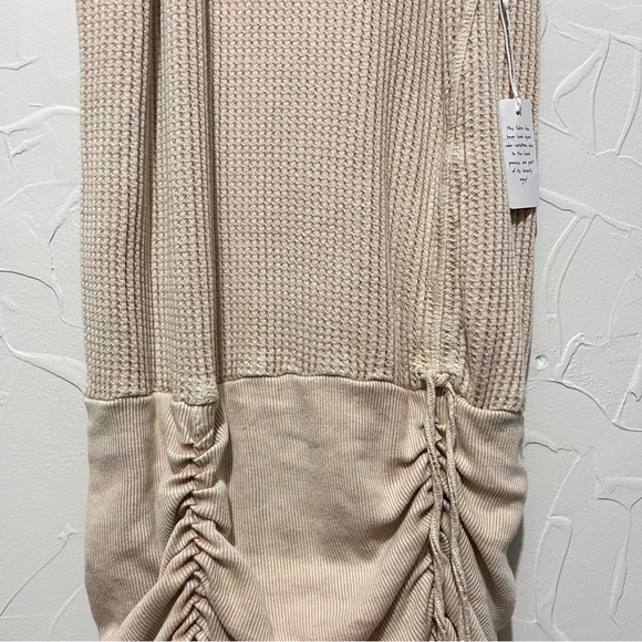 NWT Free People One “Katya” distressed nude thermal mini dress (large) - Picture 2 of 4